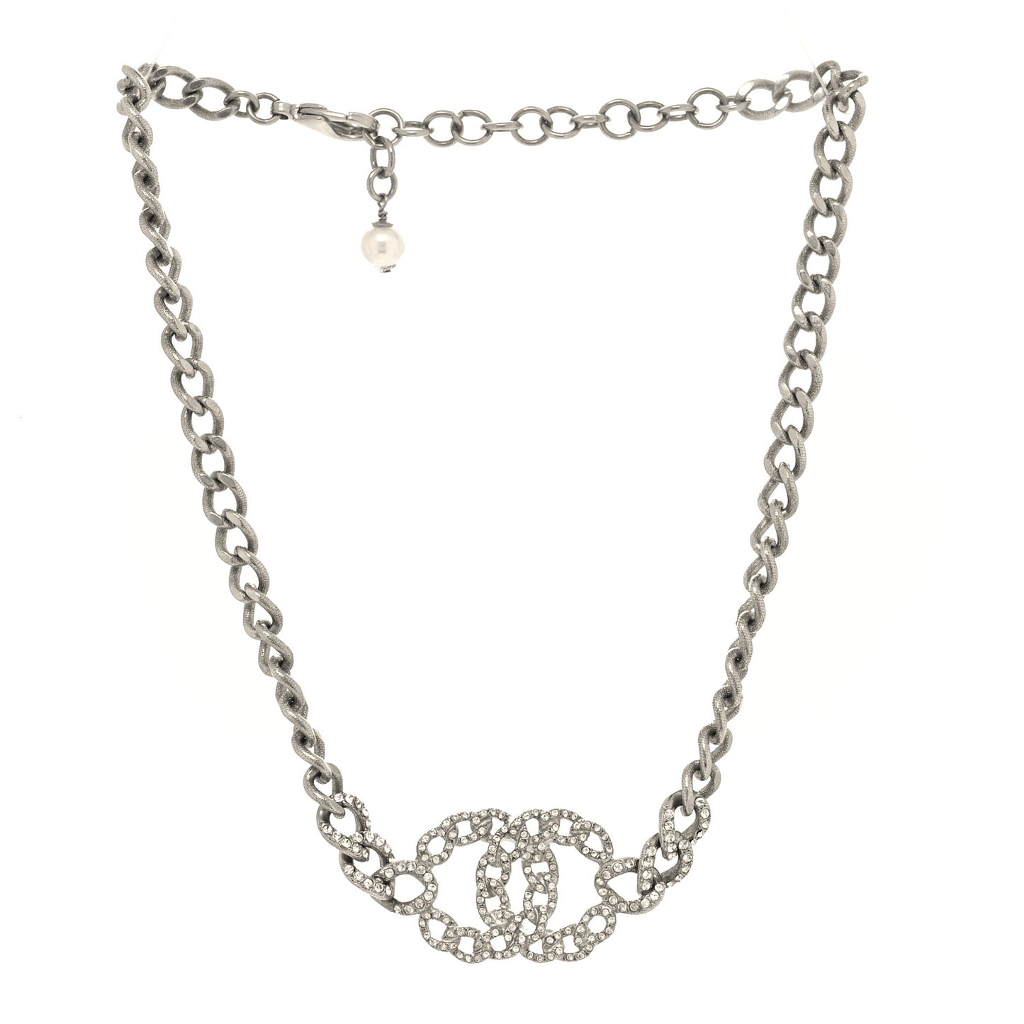 Crystal CC Necklace Silver