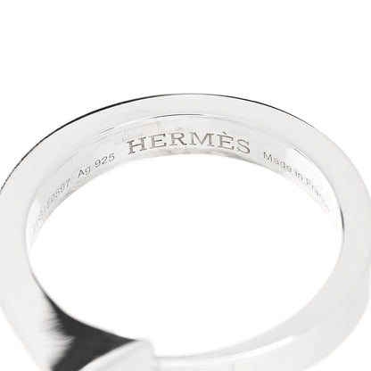 Hermes Sterling Silver PM Clou de Forge Ring 57 8 4 of 5