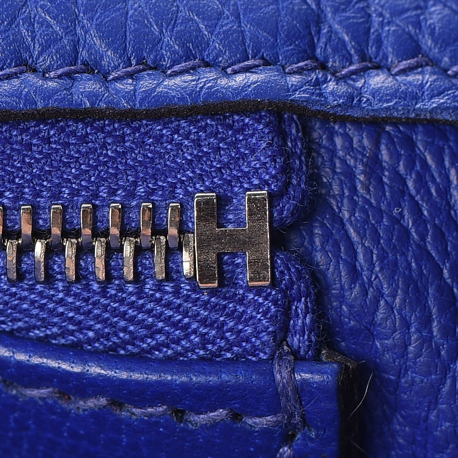 Hermes Taurillon Clemence Shoulder Kelly 40 Bleu Electrique 12 of 32