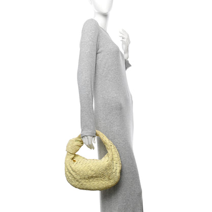 Bottega Veneta Suede Calfskin Intrecciato Teen Jodie Hobo Lemon Wash 2 of 11
