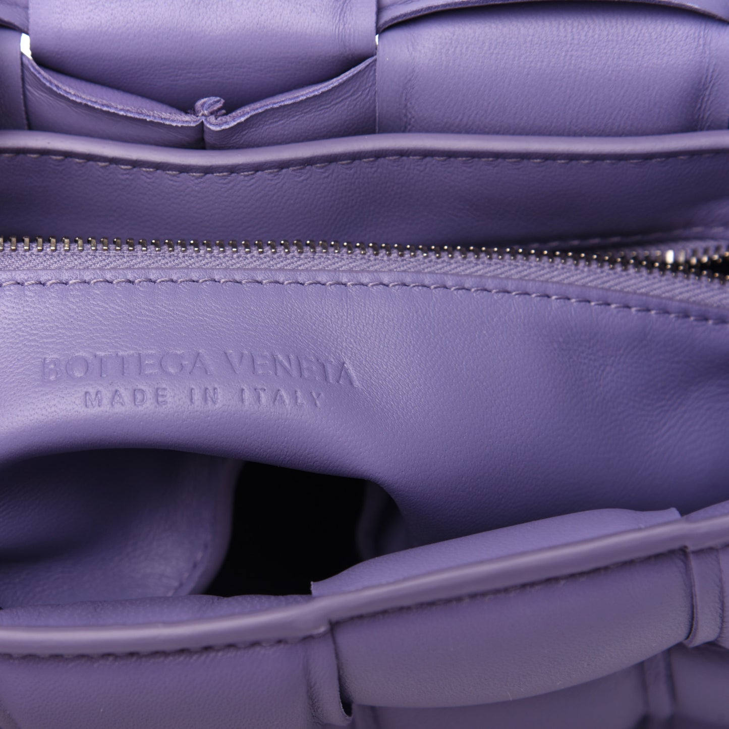 Lambskin Maxi Intreccio Padded Chain Cassette Crossbody Bag Lavender