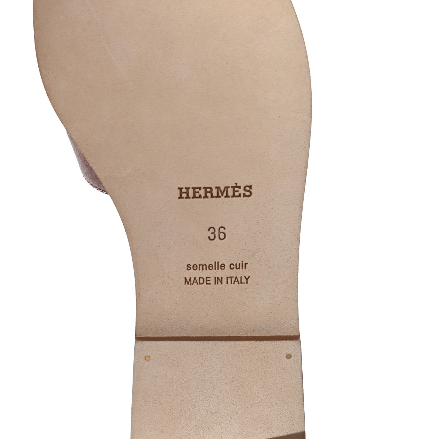 Hermes Box Calfskin Oran Sandals 36 Gold 7 of 10