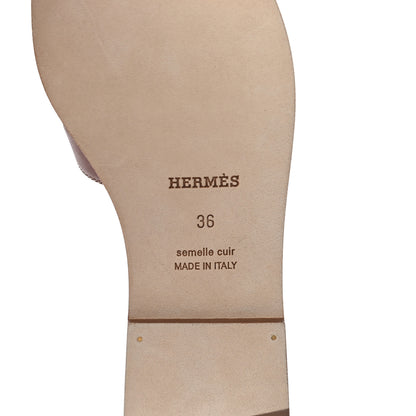 Hermes Box Calfskin Oran Sandals 36 Gold 7 of 10