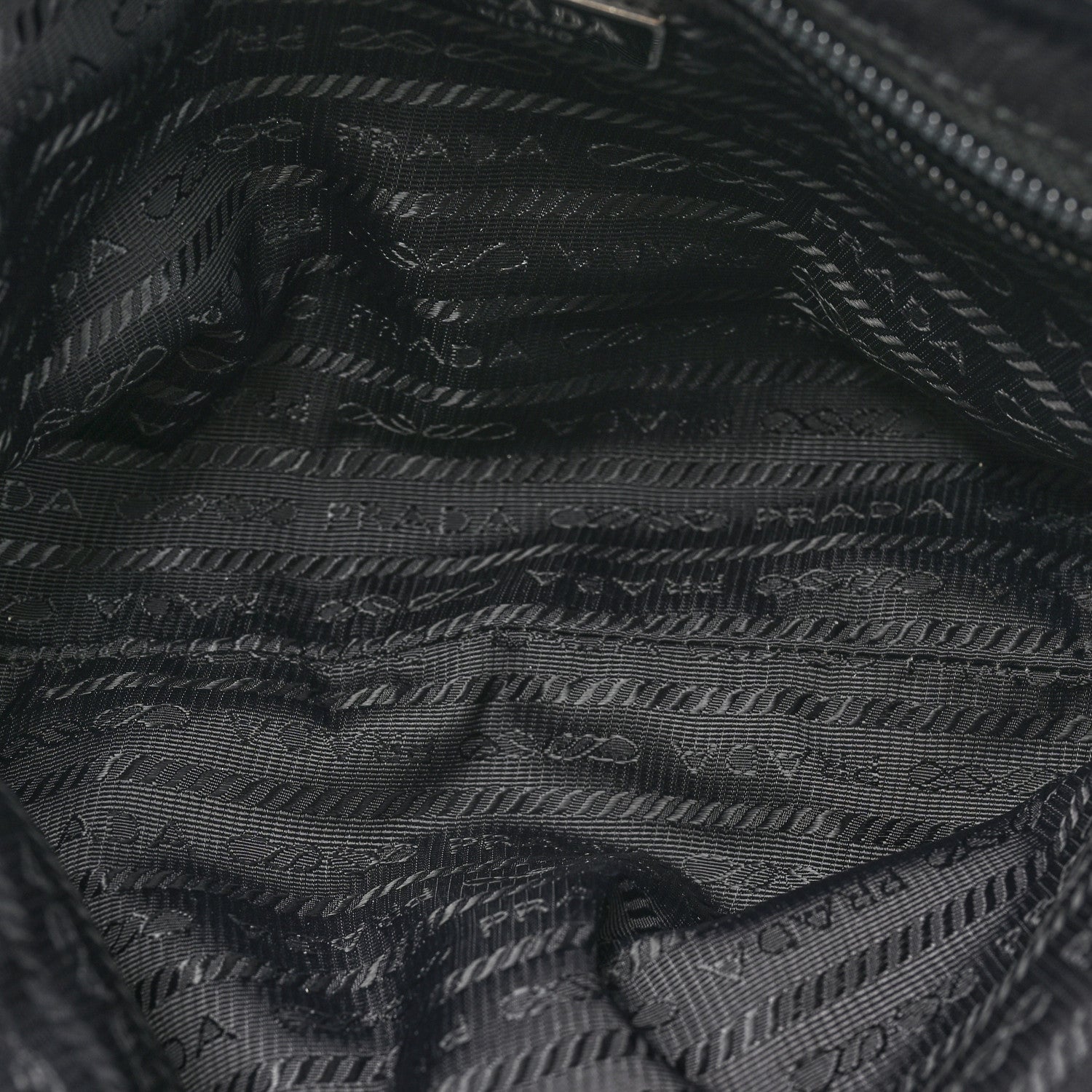 Prada Tessuto Nylon Saffiano Smalto Wristlet Black 5 of 8