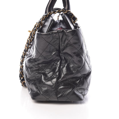 Chanel Glazed Calfskin Stingray Bindi CC Tote Black 11 of 13