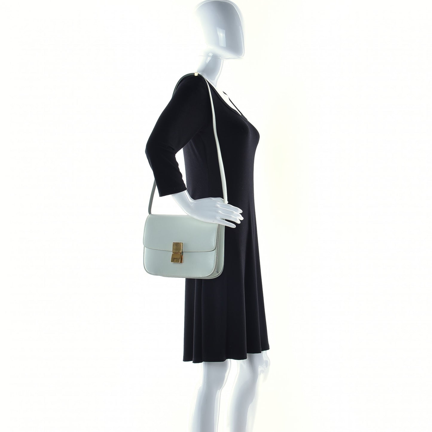 Box Calfskin Medium Classic Box Flap Bag Mint