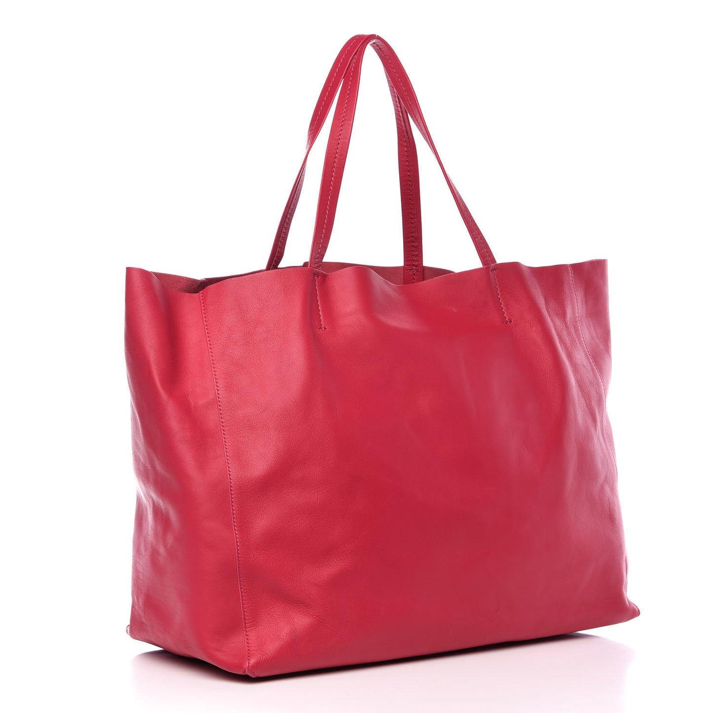 Lambskin Horizontal Cabas Fuchsia