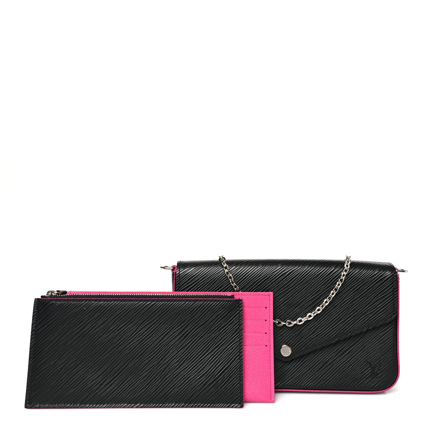 Epi Pochette Felicie Black Hot Pink