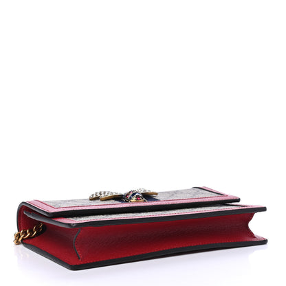 Gucci GG Supreme Monogram Web Queen Margaret Chain Wallet Red 3 of 4