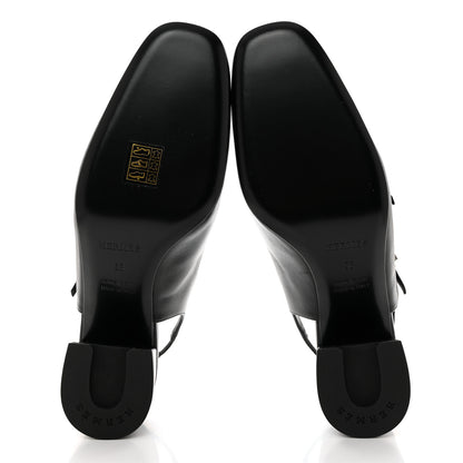 Hermes Goatskin Jackie 50 Pumps 38 Black 5 of 8