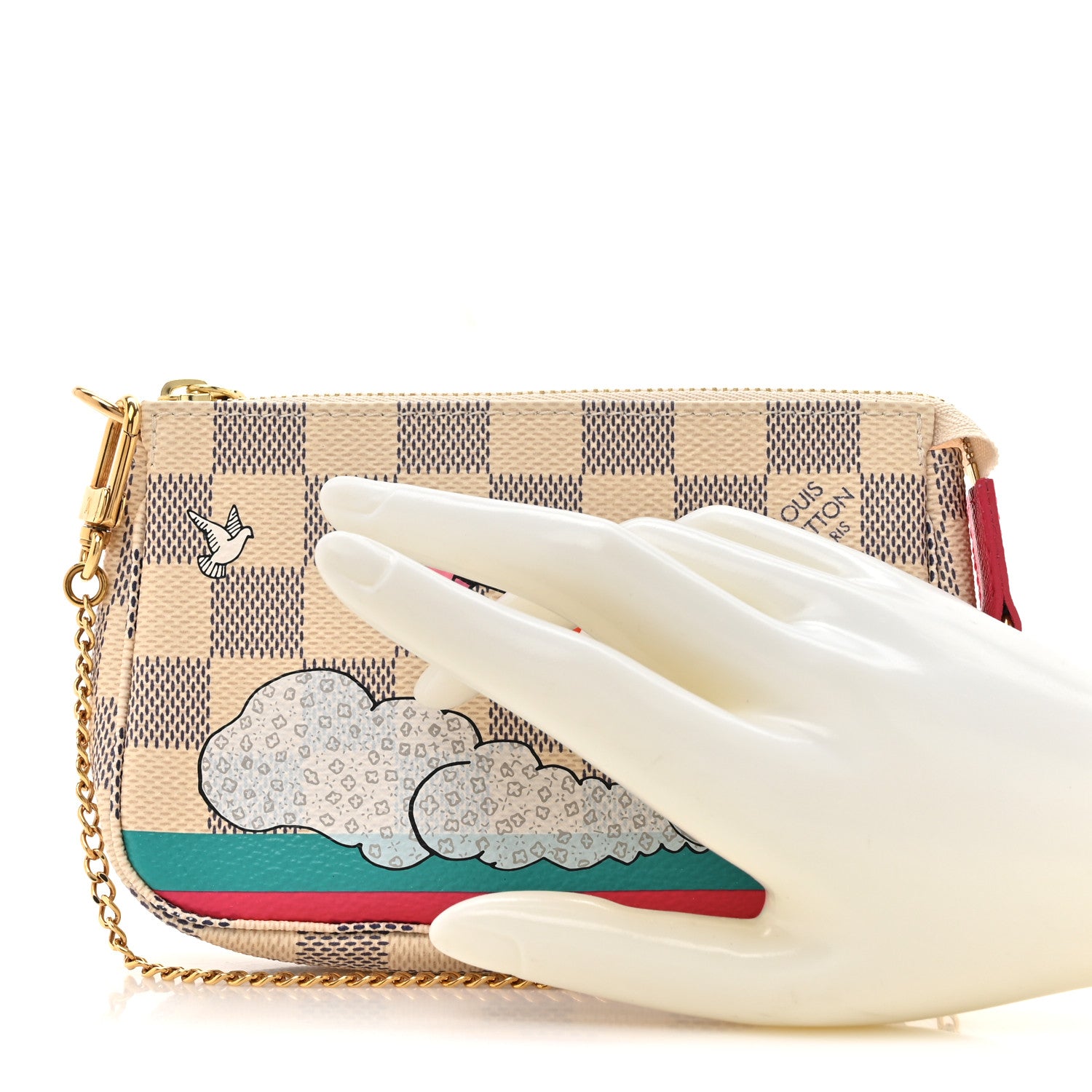 Louis Vuitton Damier Azur 2015 Christmas Animation Mini Pochette Accessories 2 of 12