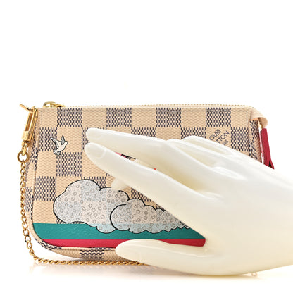 Louis Vuitton Damier Azur 2015 Christmas Animation Mini Pochette Accessories 2 of 12