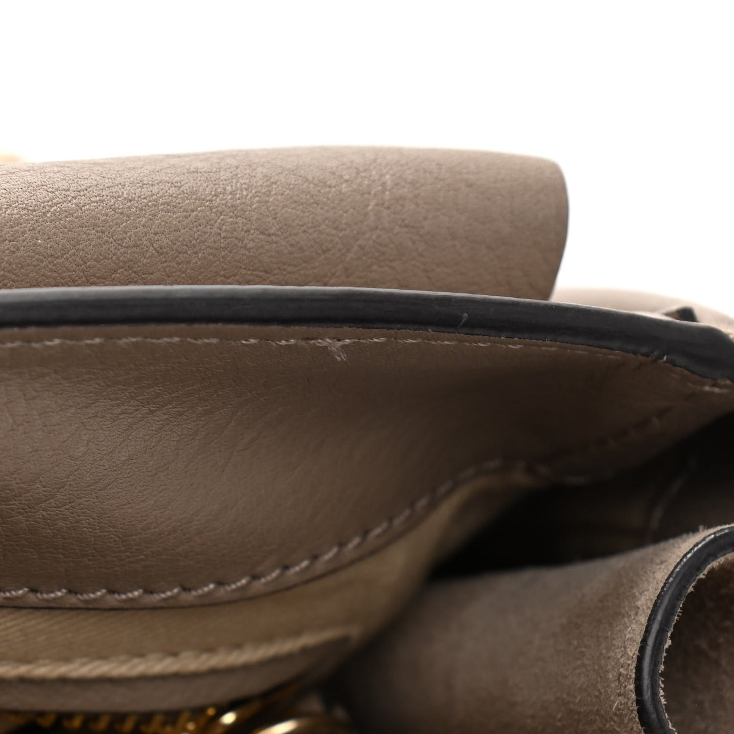 Suede Calfskin Small Faye Backpack Motty Grey