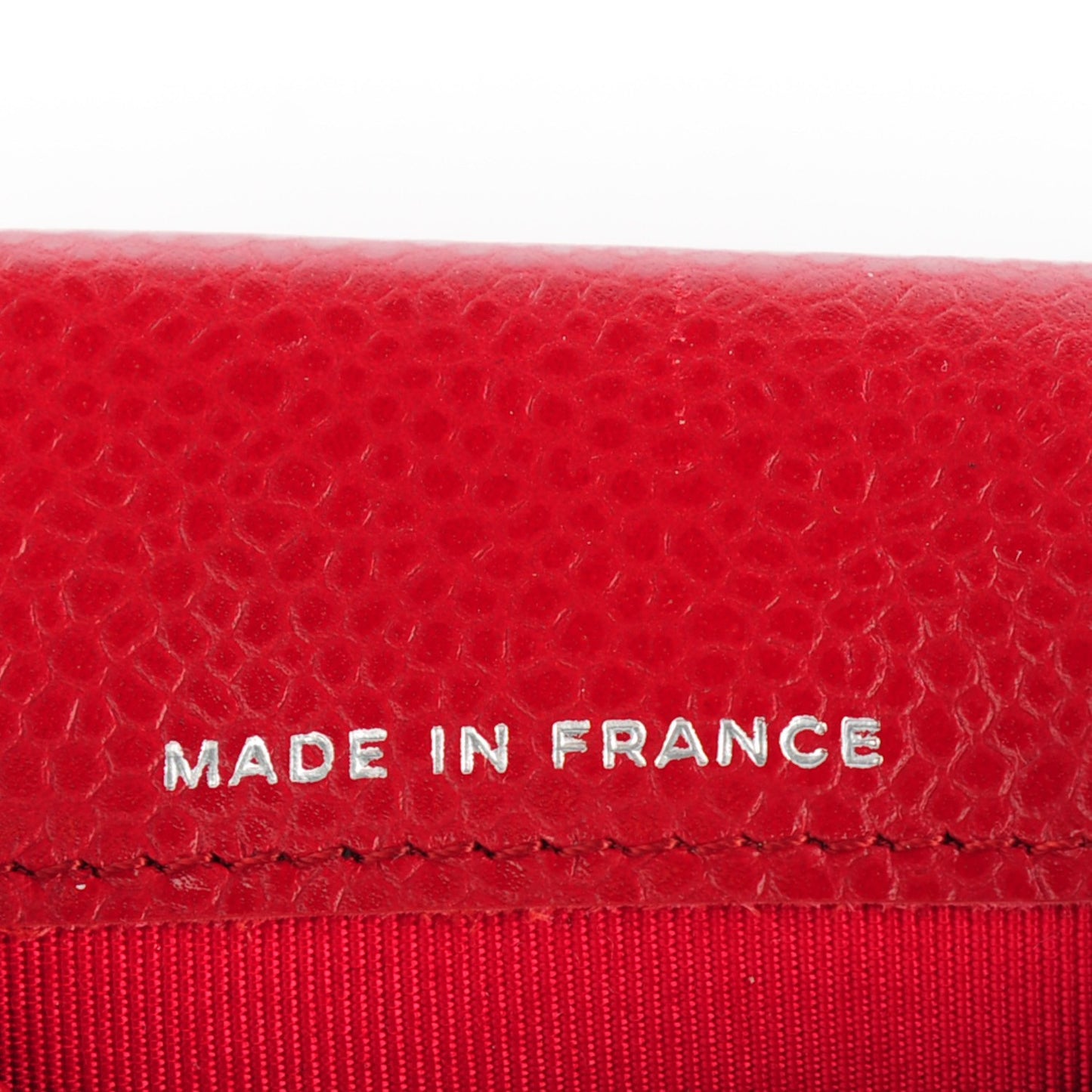 Caviar Quilted Flap Card Holder Red