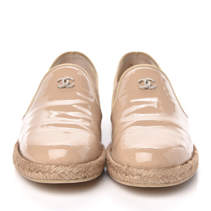 Chanel Patent CC Loafers Espadrille 39 Beige 2 of 10