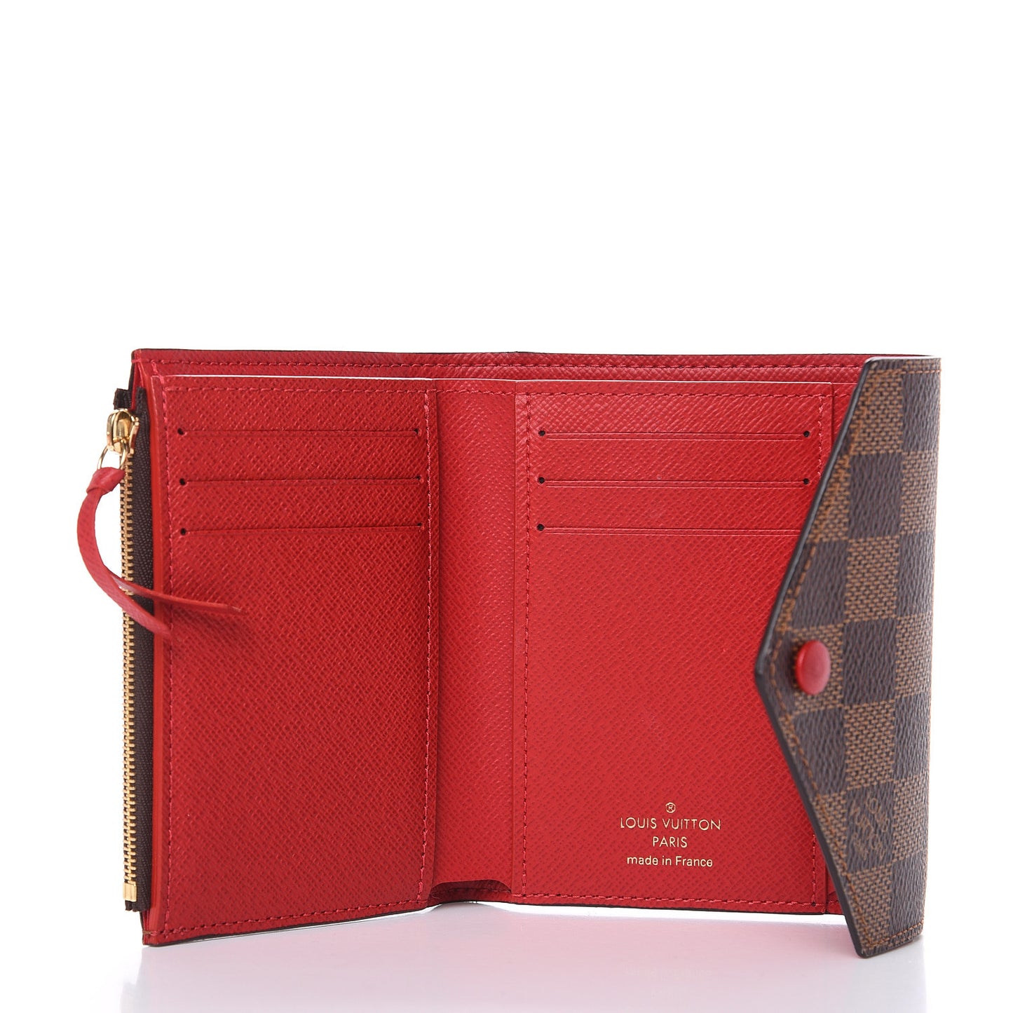 Damier Ebene Victorine Wallet Red