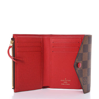 Louis Vuitton Damier Ebene Victorine Wallet Red 5 of 7