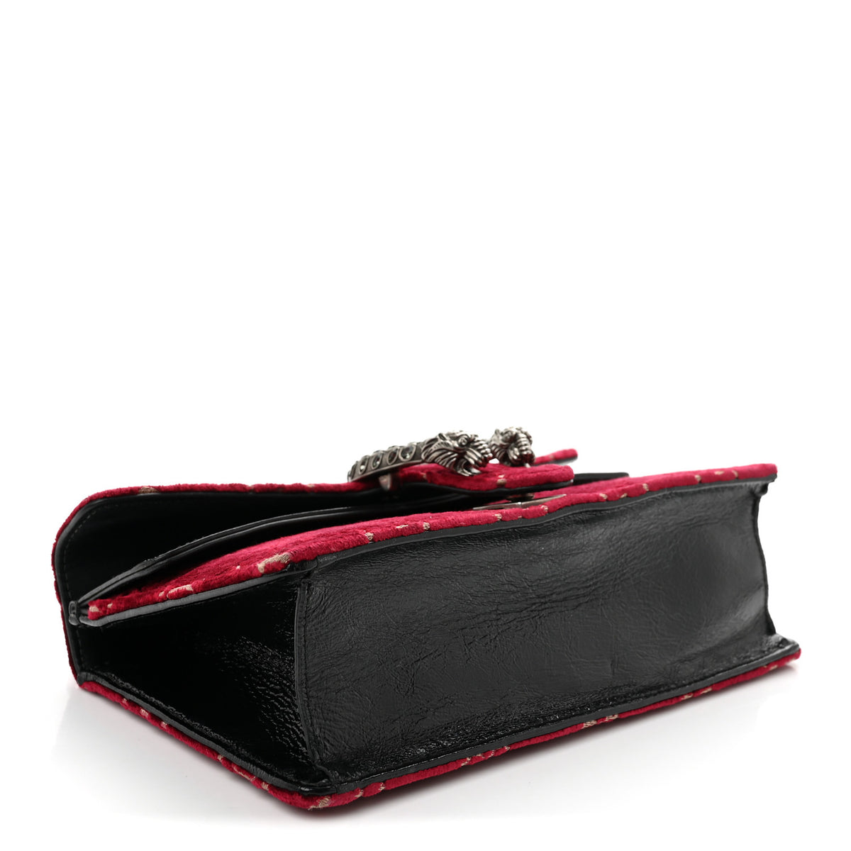 Velvet Skipper Crystal GG Monogram Small Dionysus Shoulder Bag Red Cipria Black Black Diamond