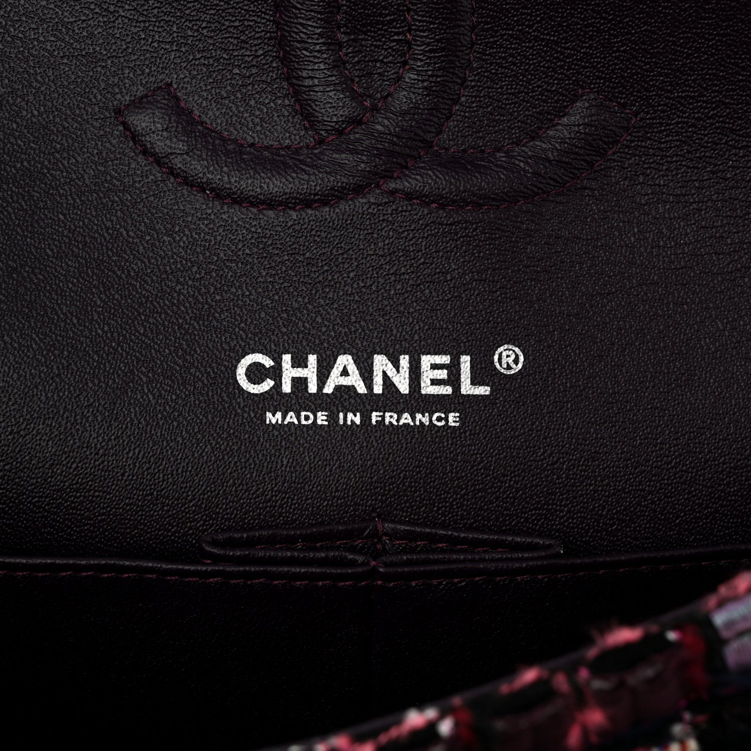 Chanel Tweed Quilted Medium Double Flap Dark Purple 6 of 11