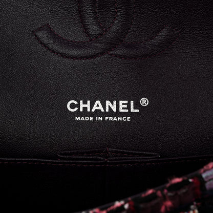 Chanel Tweed Quilted Medium Double Flap Dark Purple 6 of 11