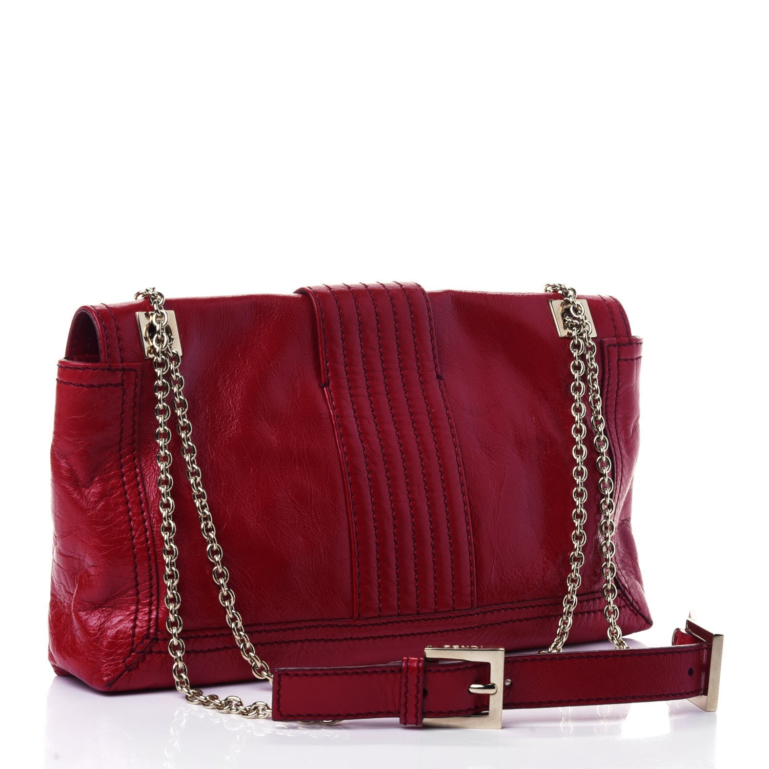 Fendi Vitello Acqua Maxi Baguette Bag Cherry 2 of 5