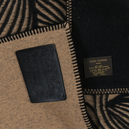 Louis Vuitton Wool Nemeth Rope Throw Blanket Black Beige 3 of 4