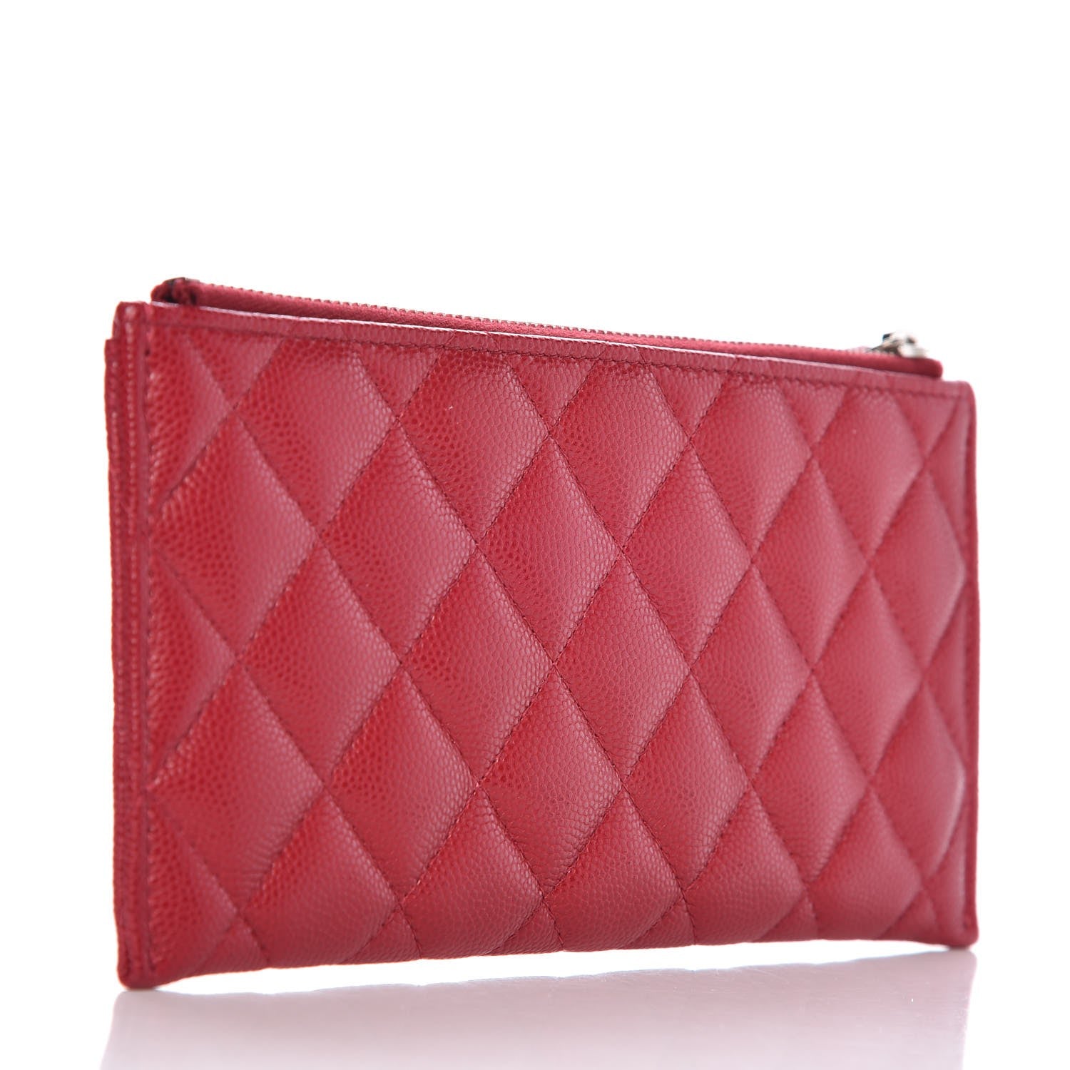 Chanel Iridescent Caviar Quilted Classic Zip Pouch Pink 3 of 8