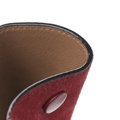 Celine Drummed Calfskin Suede Medium Trapeze Burgundy 15 of 16