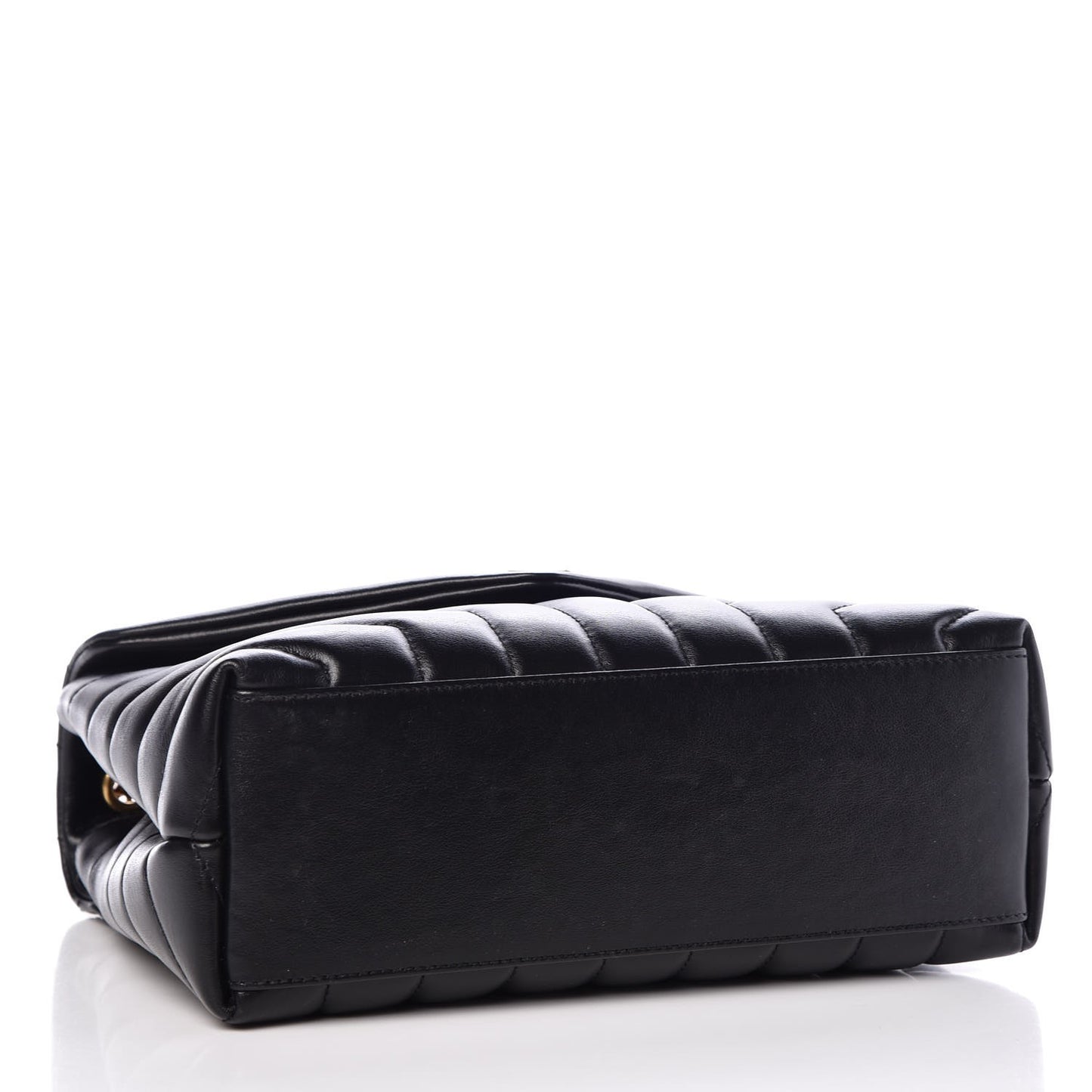Calfskin Y Quilted Monogram Small Loulou Chain Satchel Black