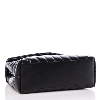 Saint Laurent Calfskin Y Quilted Monogram Small Loulou Chain Satchel Black 5 of 8