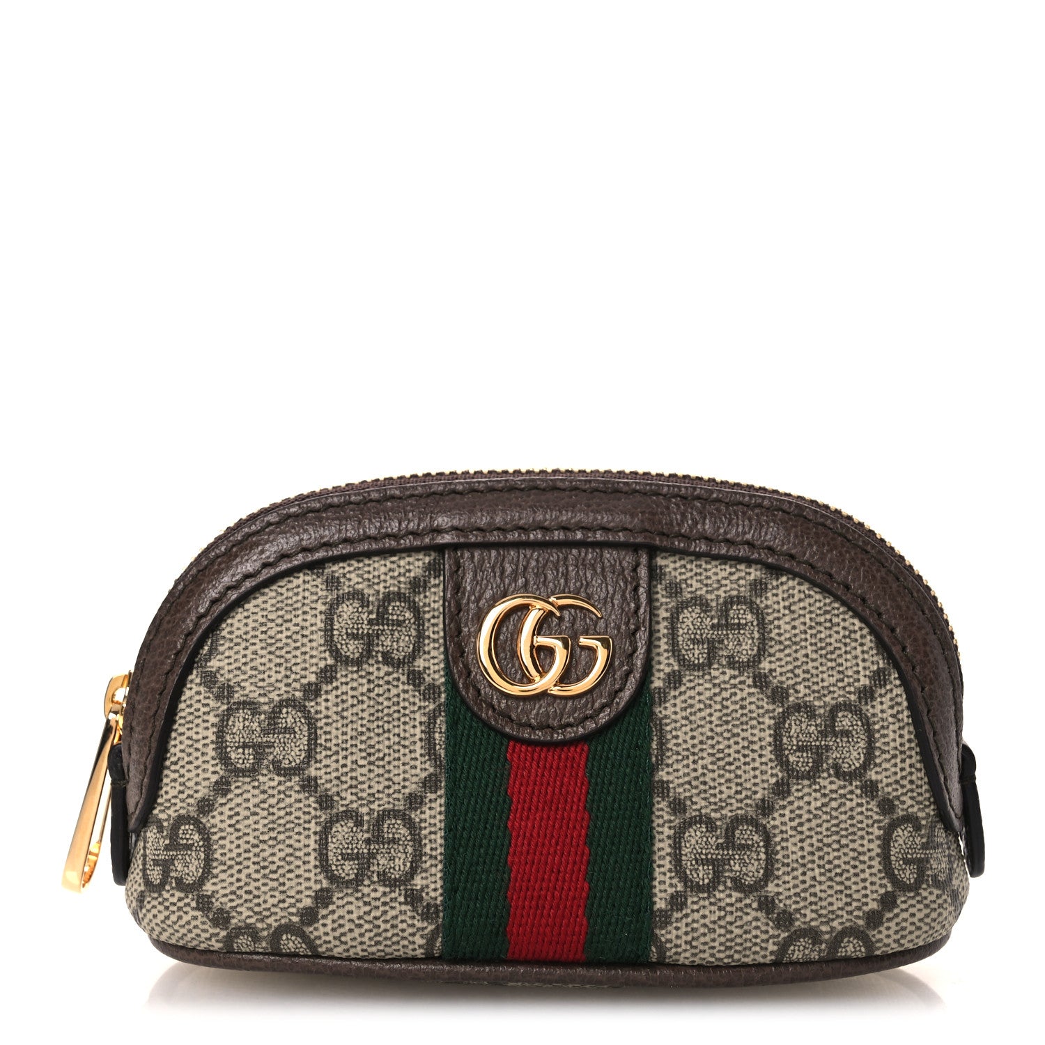 Gucci GG Supreme Monogram Web Ophidia Dome Key Pouch Beige New Acero 1 of 8
