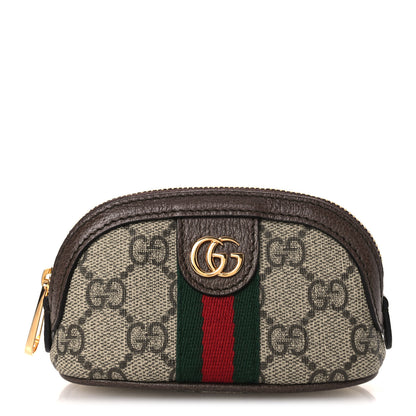 Gucci GG Supreme Monogram Web Ophidia Dome Key Pouch Beige New Acero 1 of 8