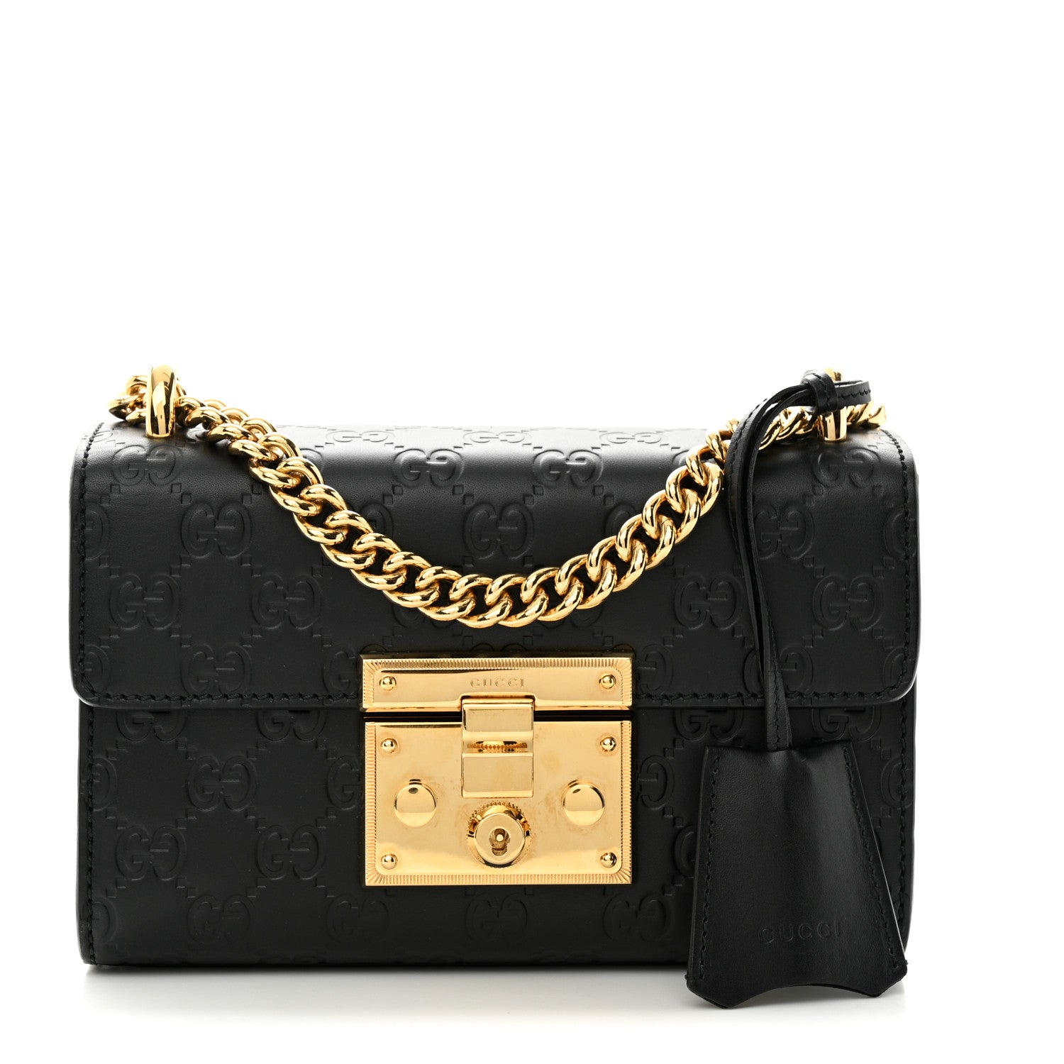 Gucci Guccissima Small Padlock Shoulder Bag Black 1 of 13