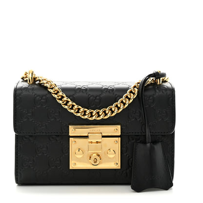 Gucci Guccissima Small Padlock Shoulder Bag Black 1 of 13