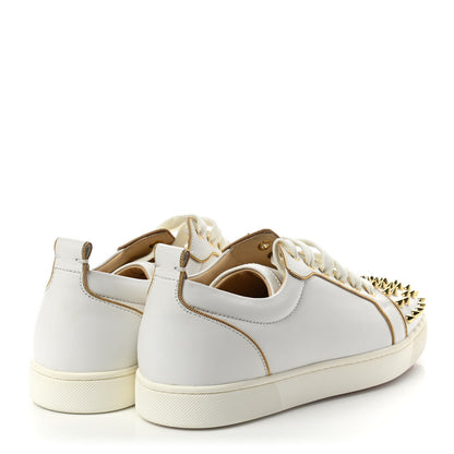 Christian Louboutin Nappa Spikes Womens Vieira Flat Sneakers 39.5 White Gold 4 of 7