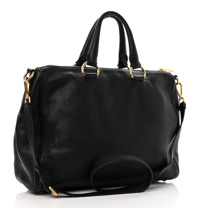 Prada Vitello Daino Tote Black 2 of 9