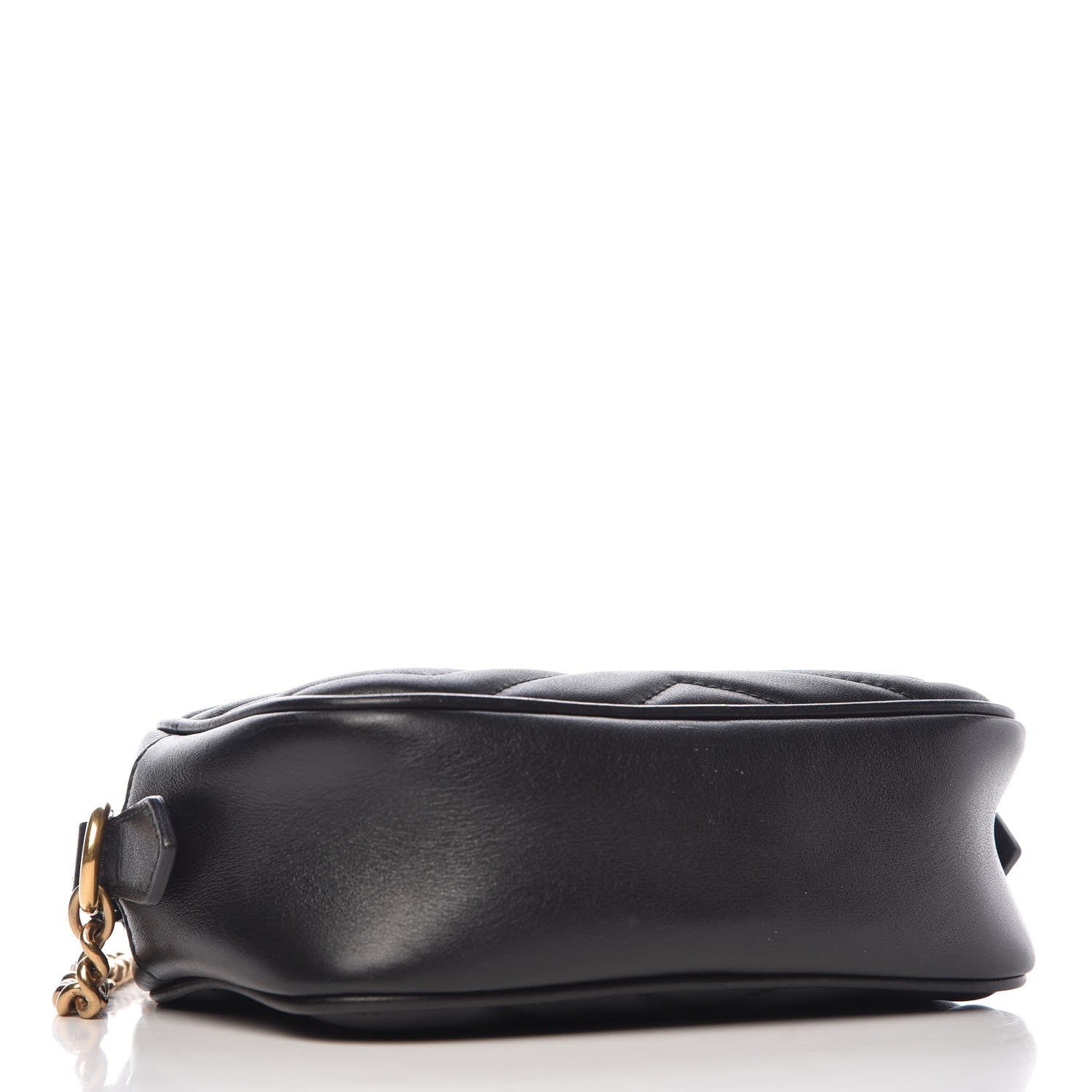 Gucci Calfskin Matelasse Mini GG Marmont Chain Shoulder Bag Black 4 of 13