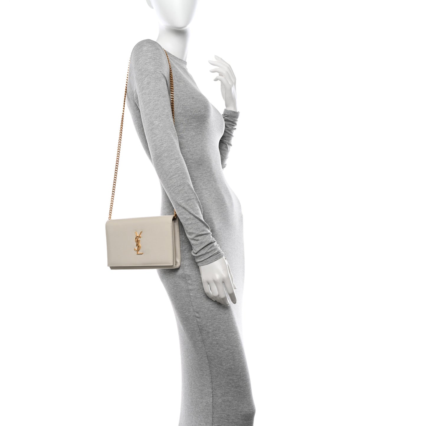 Calfskin Lizard Embossed Cassandre Wallet On Chain WOC Crema Soft