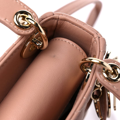 Christian Dior Lambskin Cannage Micro Lady Dior Rose Des Vents 10 of 11