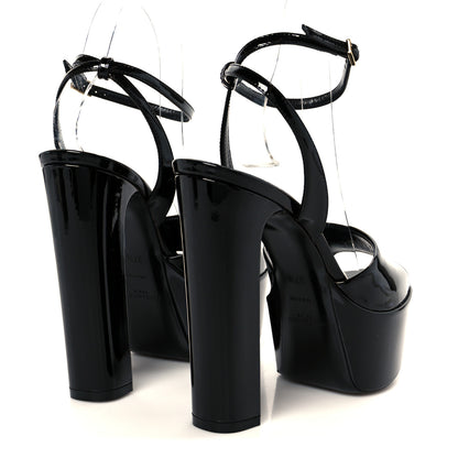 Saint Laurent Vernice Grupy Sexy 95 Tanouk Platform Sandals 37.5 Black 5 of 10