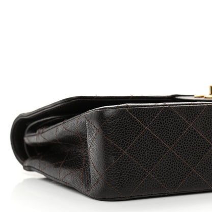 Chanel Caviar Quilted Medium Double Flap Brown 9 of 10