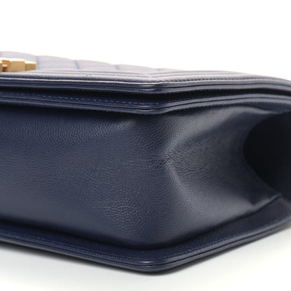 Chanel Caviar Quilted Medium Boy Flap Navy 9 of 11