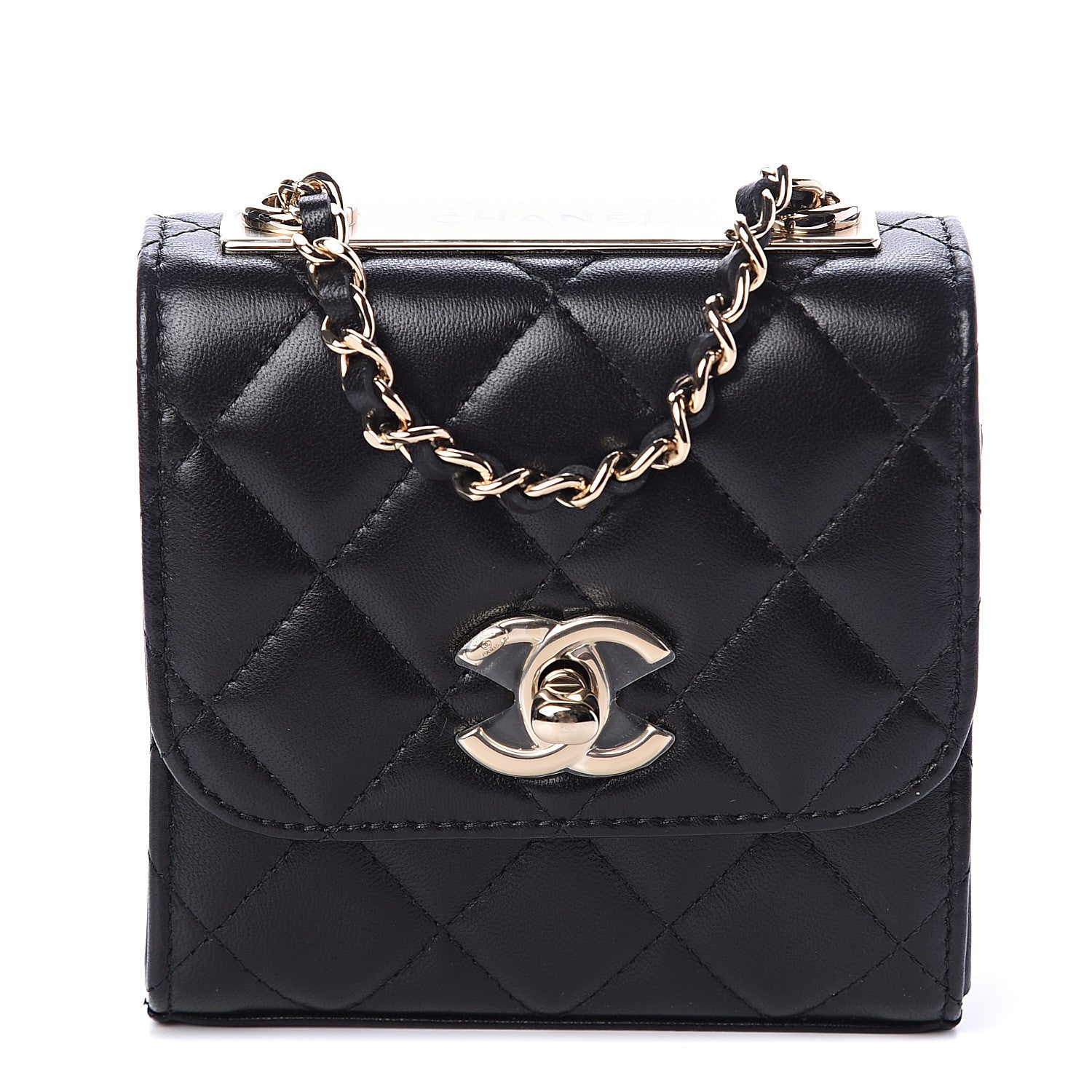 Chanel Lambskin Quilted Mini Trendy CC Chain Wallet Black 1 of 9