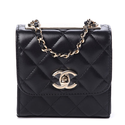 Chanel Lambskin Quilted Mini Trendy CC Chain Wallet Black 1 of 9