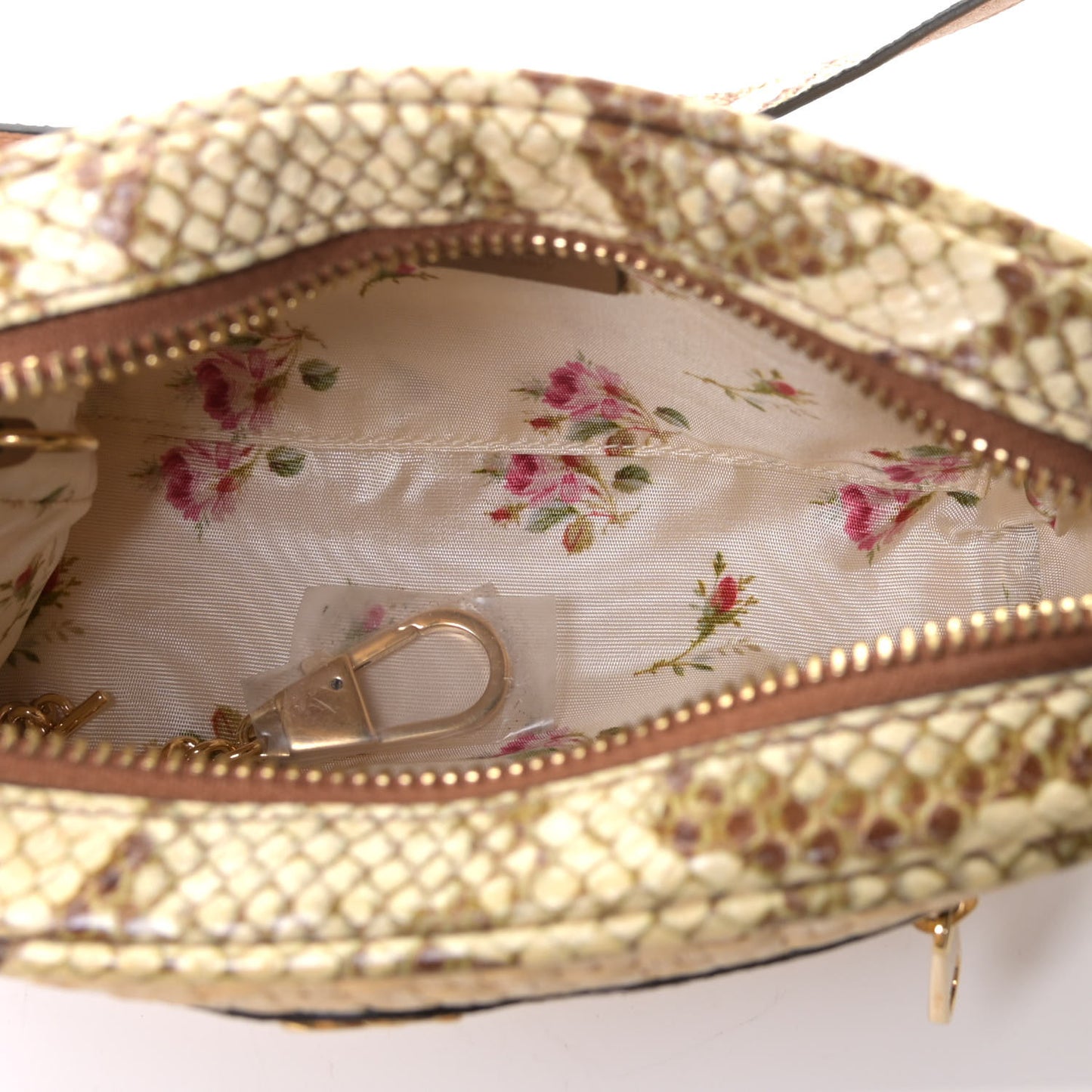 Raffia Elaphe Mini Ophidia Shoulder Bag Natural Cream Brown