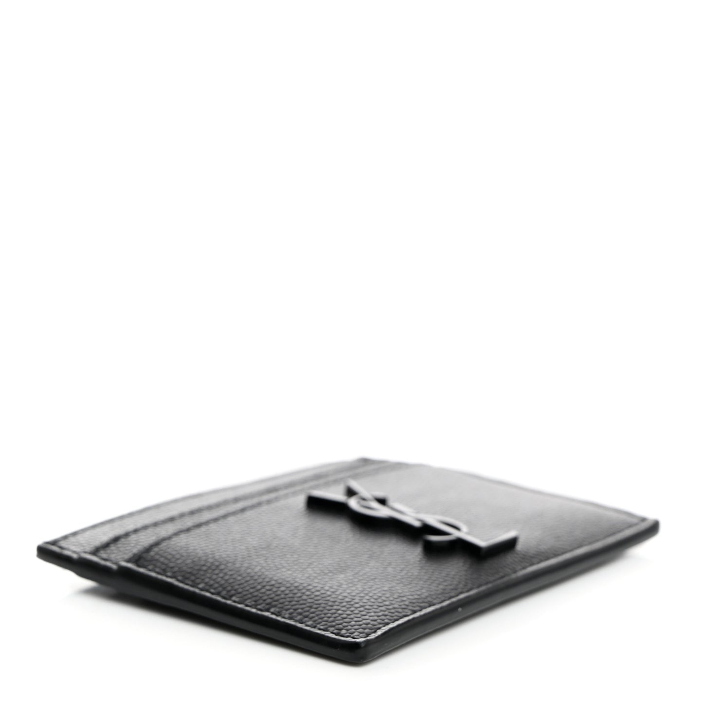 Grain De Poudre Monogram Credit Card Case Black