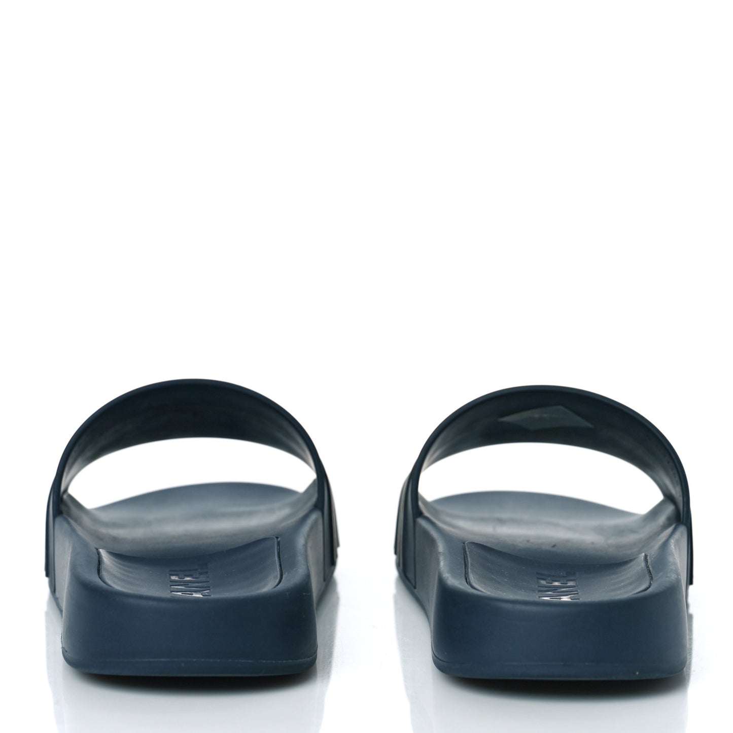 Rubber CC Flat Slide Sandals 36 Navy Gold