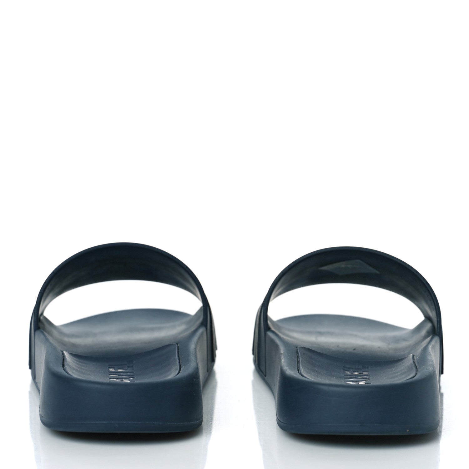 Chanel Rubber CC Flat Slide Sandals 36 Navy Gold 5 of 9