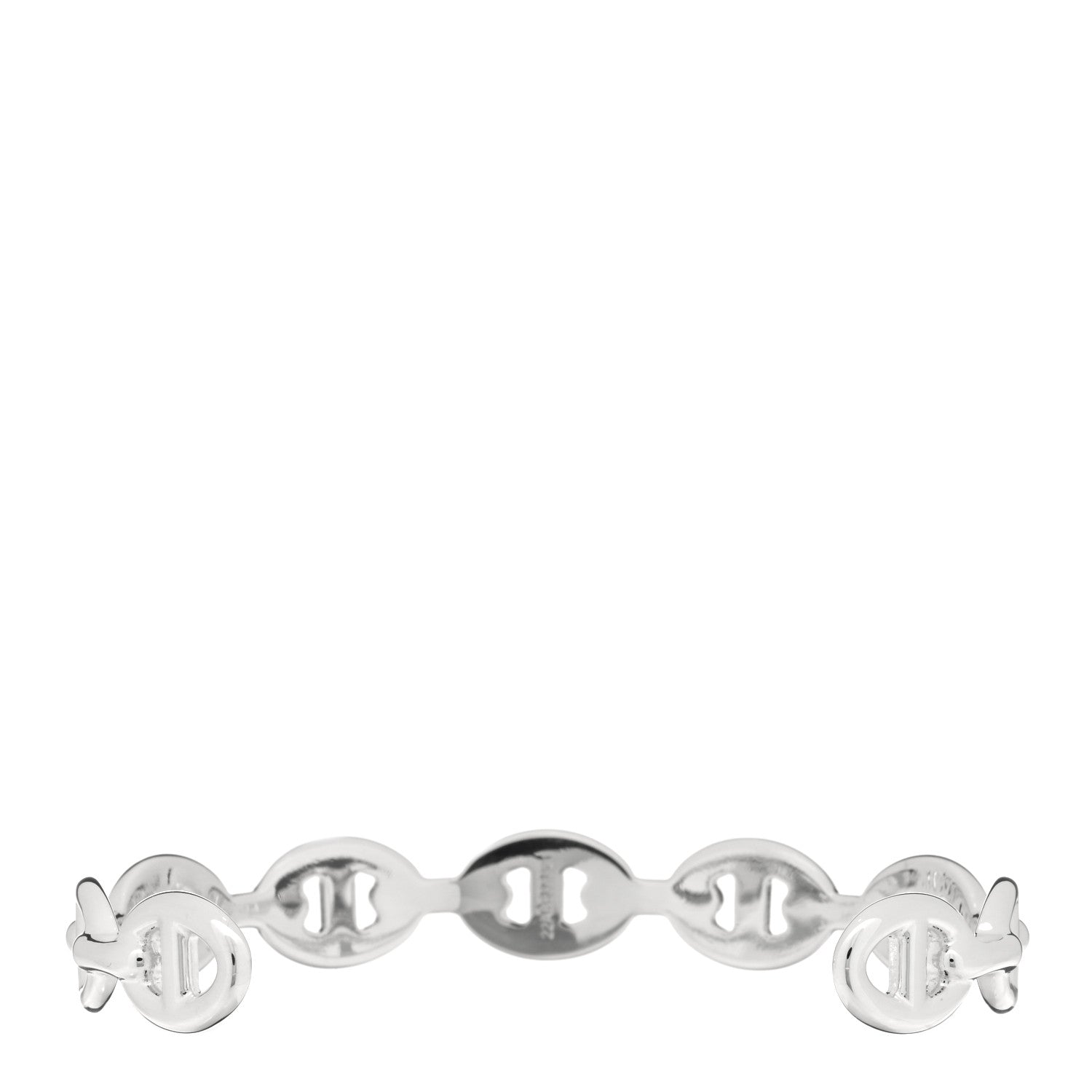 Hermes Sterling Silver MM Chaine d'Ancre Enchainee Cuff Bracelet SH 2 of 3