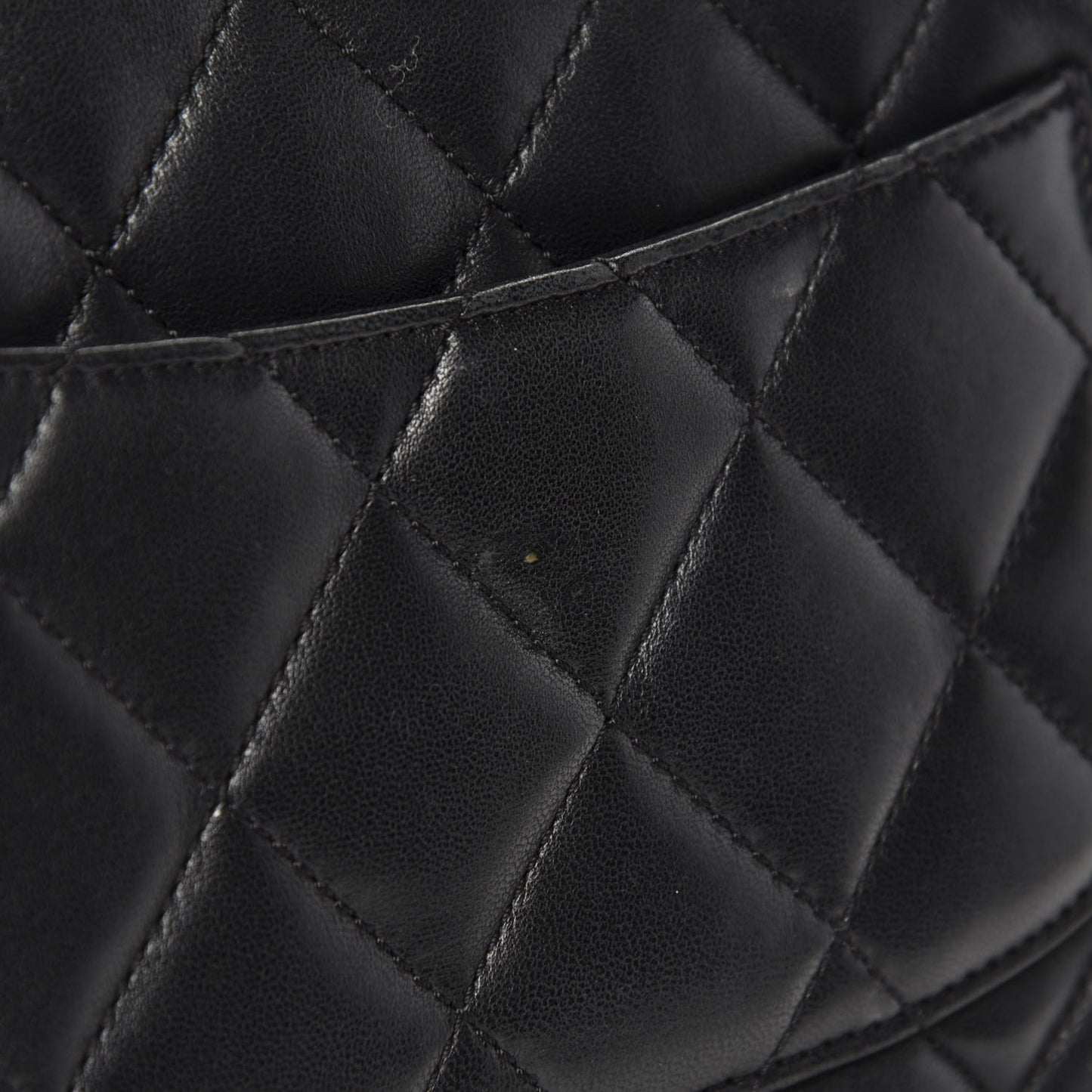 Lambskin Quilted Jumbo 3 Flap Black